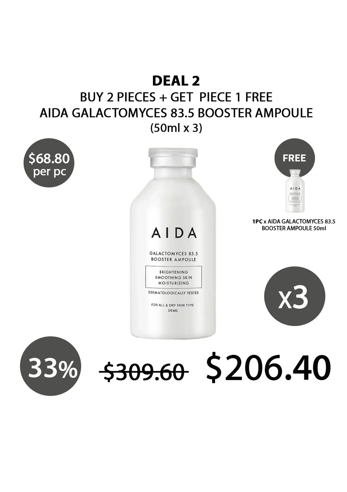 [AIDA] Galactomyces 83.5 Booster Ampoule 50ml - Image 4