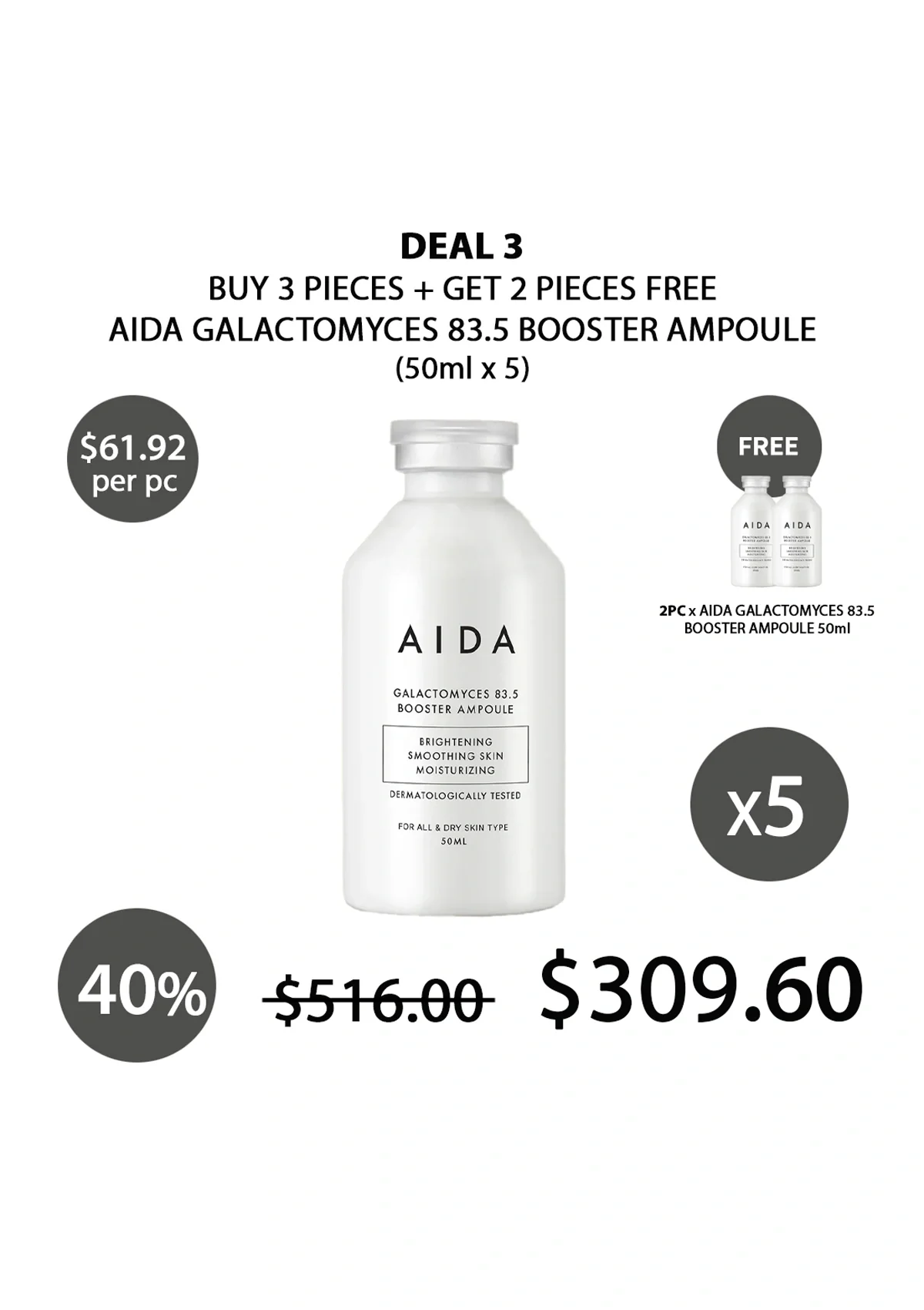 [AIDA] Galactomyces 83.5 Booster Ampoule 50ml - Image 5