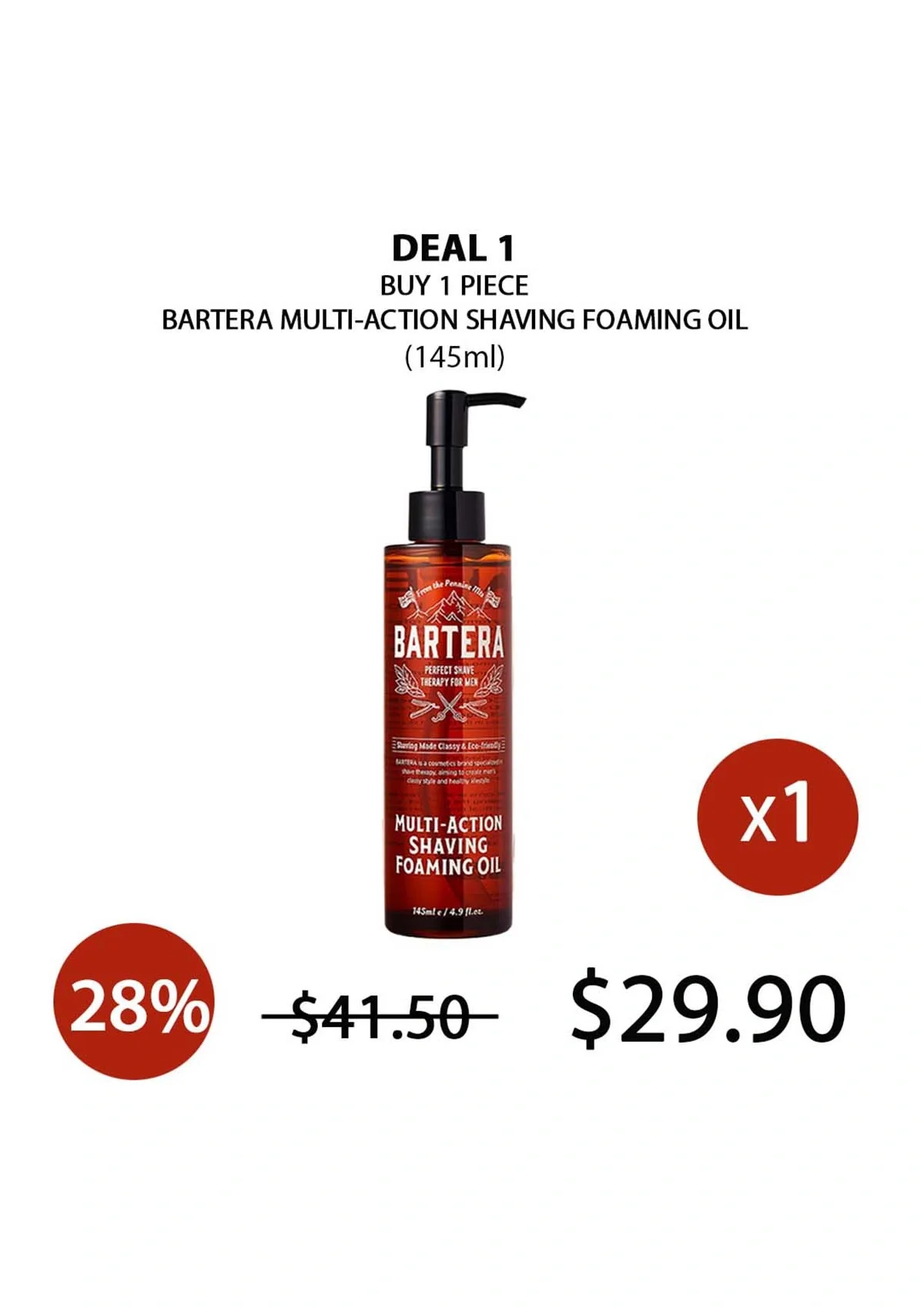 [BARTERA] Multi-Action Shaving Foaming Oil 145ml - Image 15