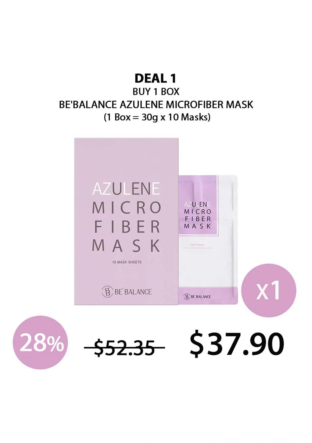 [BE'BALANCE] Azulene Microfiber Mask (1 Box = 30g x 10 Masks) - Image 10