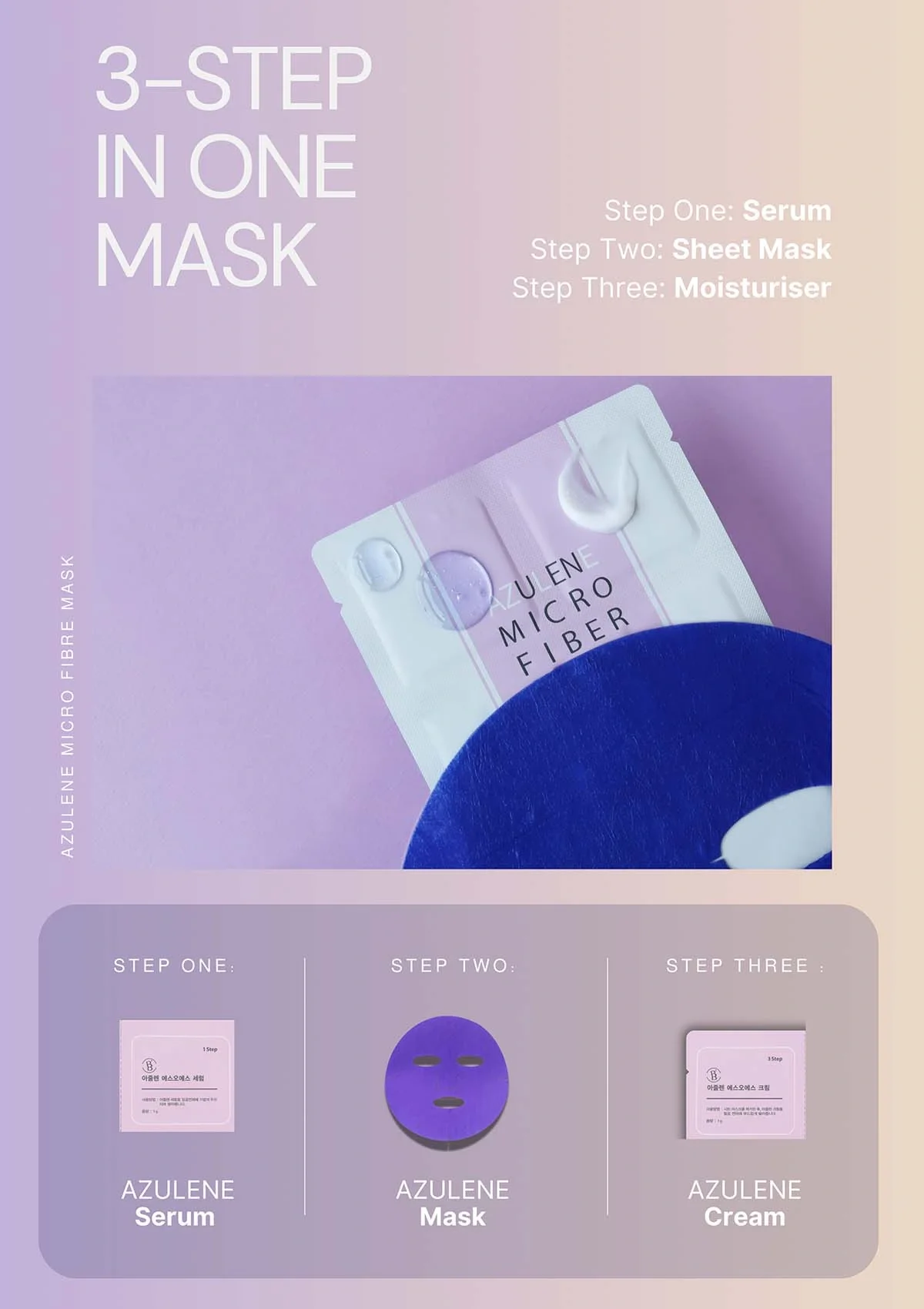 [BE'BALANCE] Azulene Microfiber Mask (1 Box = 30g x 10 Masks) - Image 5