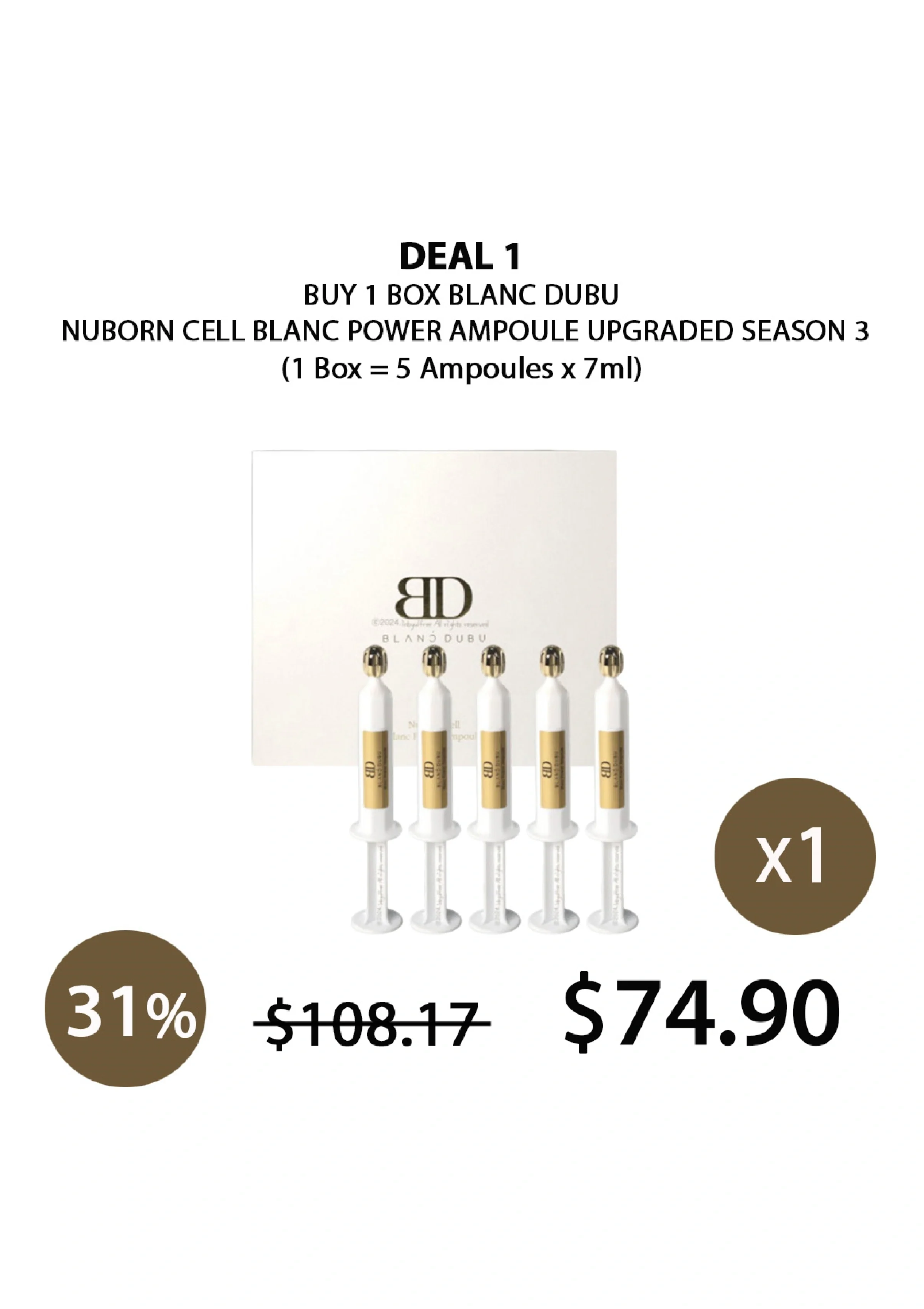 [BLANC DUBU] Nuborn Cell Blanc Power Ampoule Upgraded Season 3 (1 Box = 5 Ampoules x 7ml) - Image 22