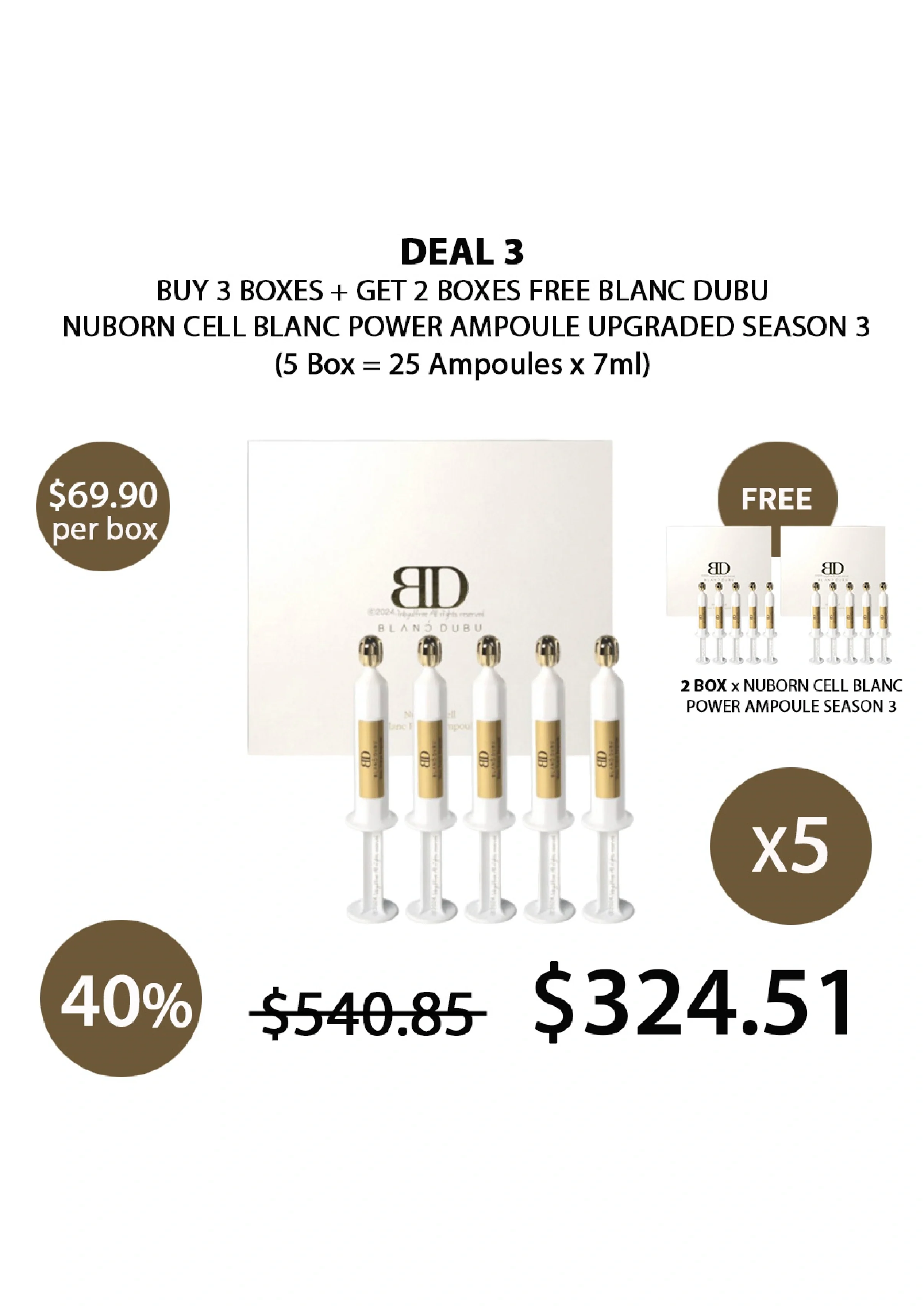 [BLANC DUBU] Nuborn Cell Blanc Power Ampoule Upgraded Season 3 (1 Box = 5 Ampoules x 7ml) - Image 24