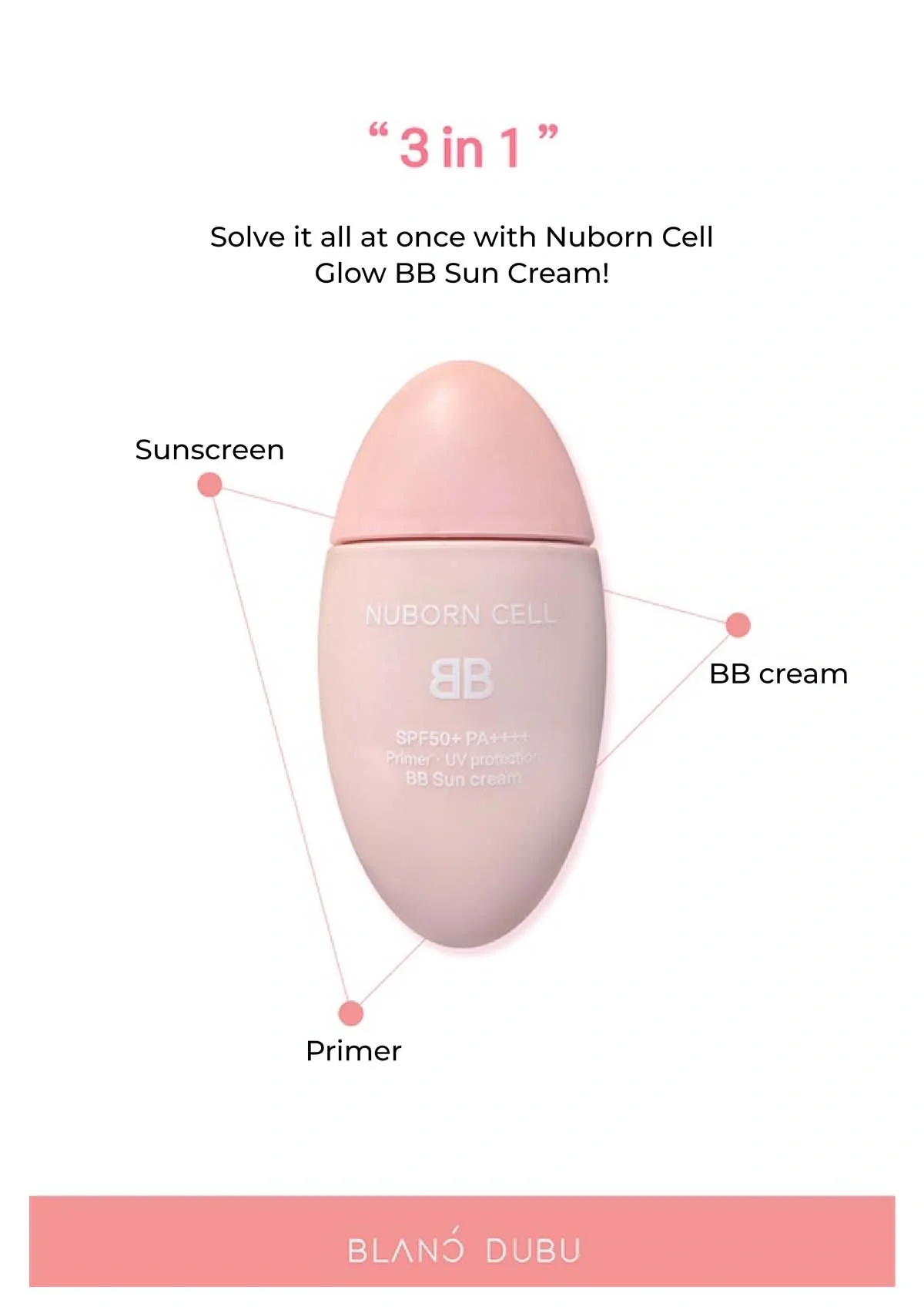 [BLANC DUBU] Nuborn Cell Calming & BB Sun Cream  SPF 50+ PA++++ 40ml - Image 5