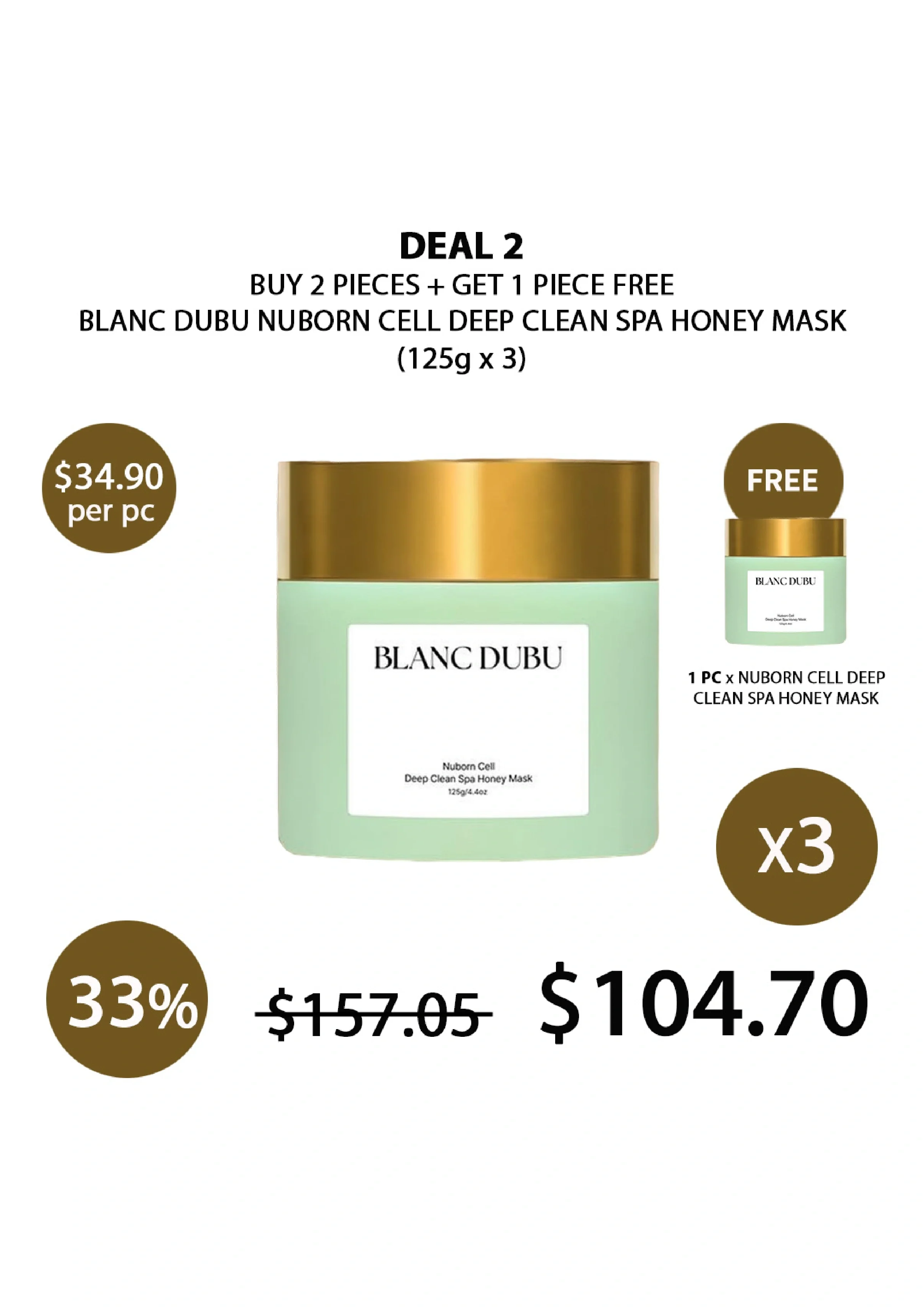 [BLANC DUBU] Nuborn Cell Deep Clean Spa Honey Mask 125g - Image 17