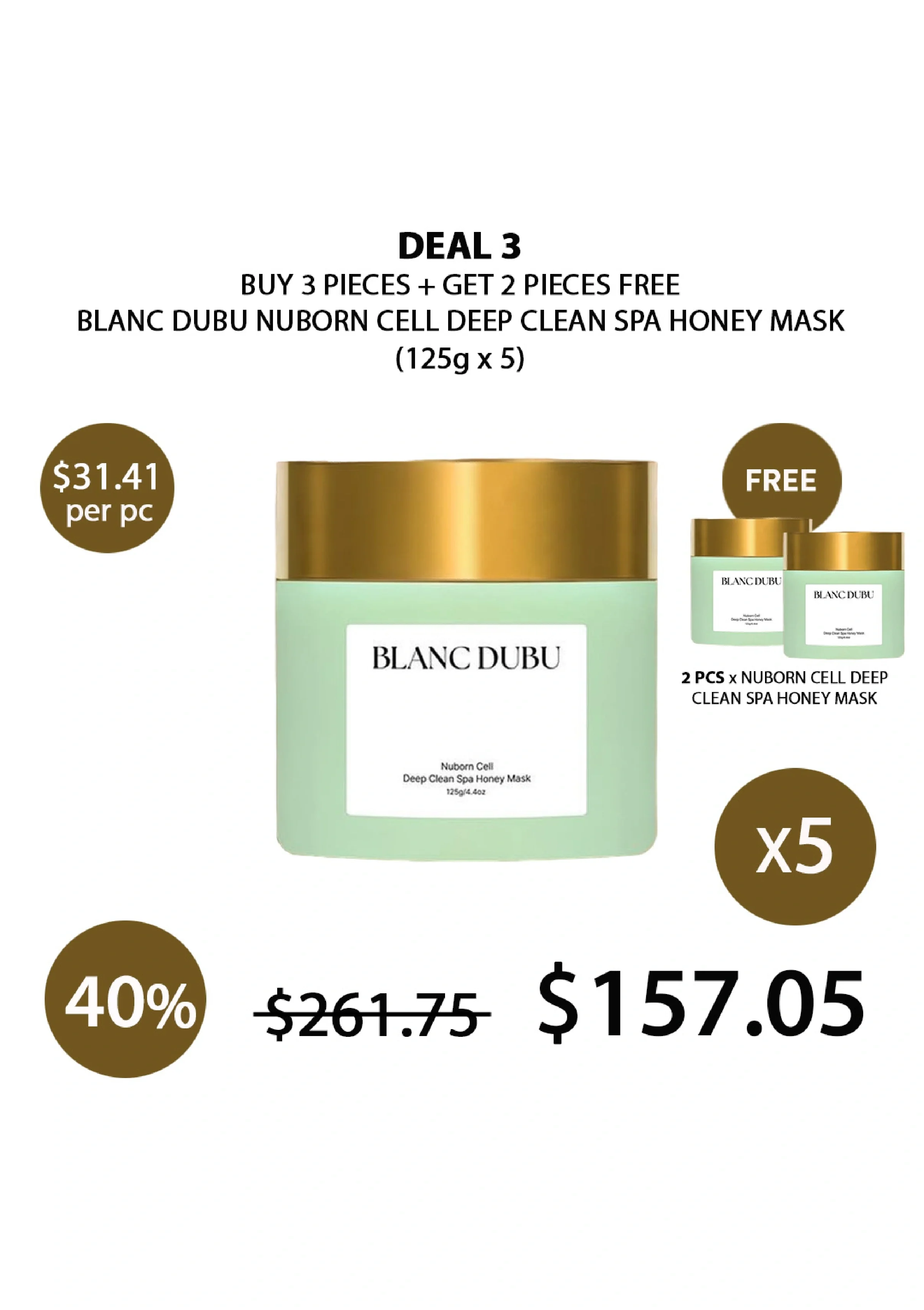[BLANC DUBU] Nuborn Cell Deep Clean Spa Honey Mask 125g - Image 18