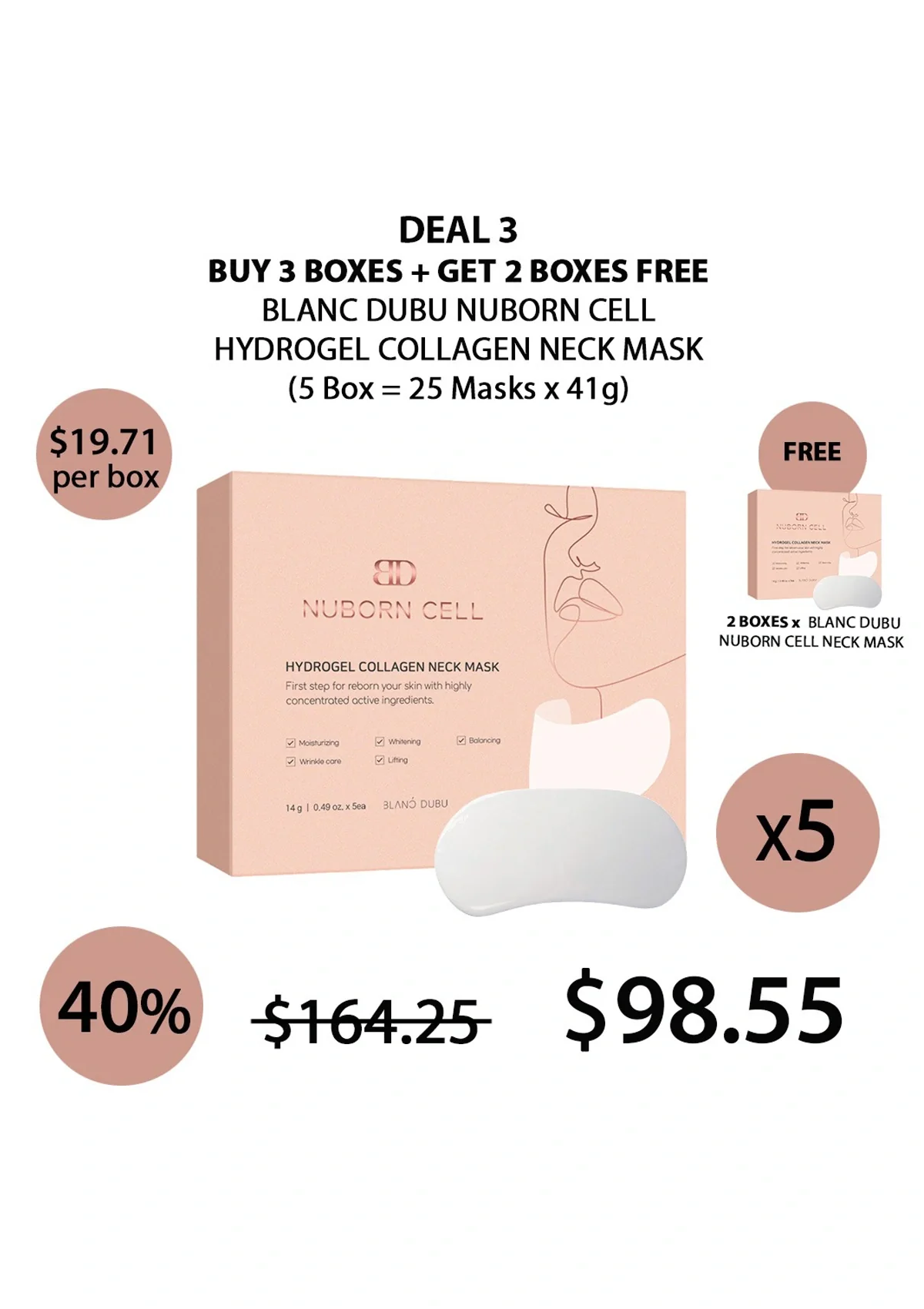 [BLANC DUBU] Nuborn Cell Hydrogel Collagen Face | Neck Mask - Image 36
