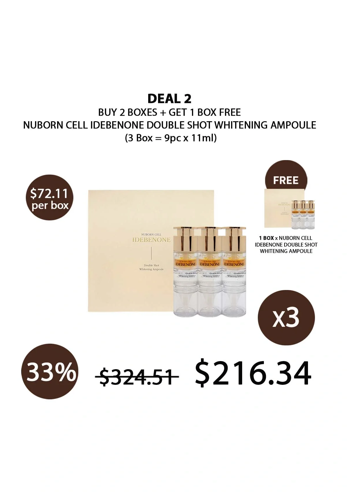 [BLANC DUBU] Nuborn Cell Idebenone Double Shot Whitening Ampoule (1 Box = 11ml x 3 Ampoules) - Image 13