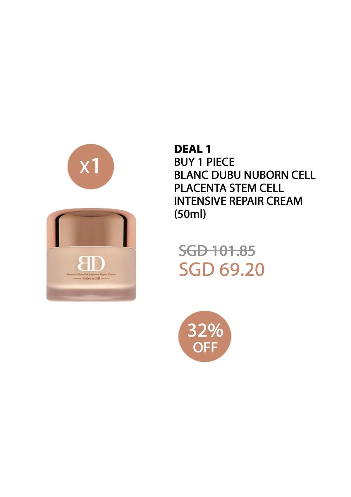 [BLANC DUBU] Nuborn Cell Placenta Stem Cell Intensive Repair Cream 50ml - Image 19