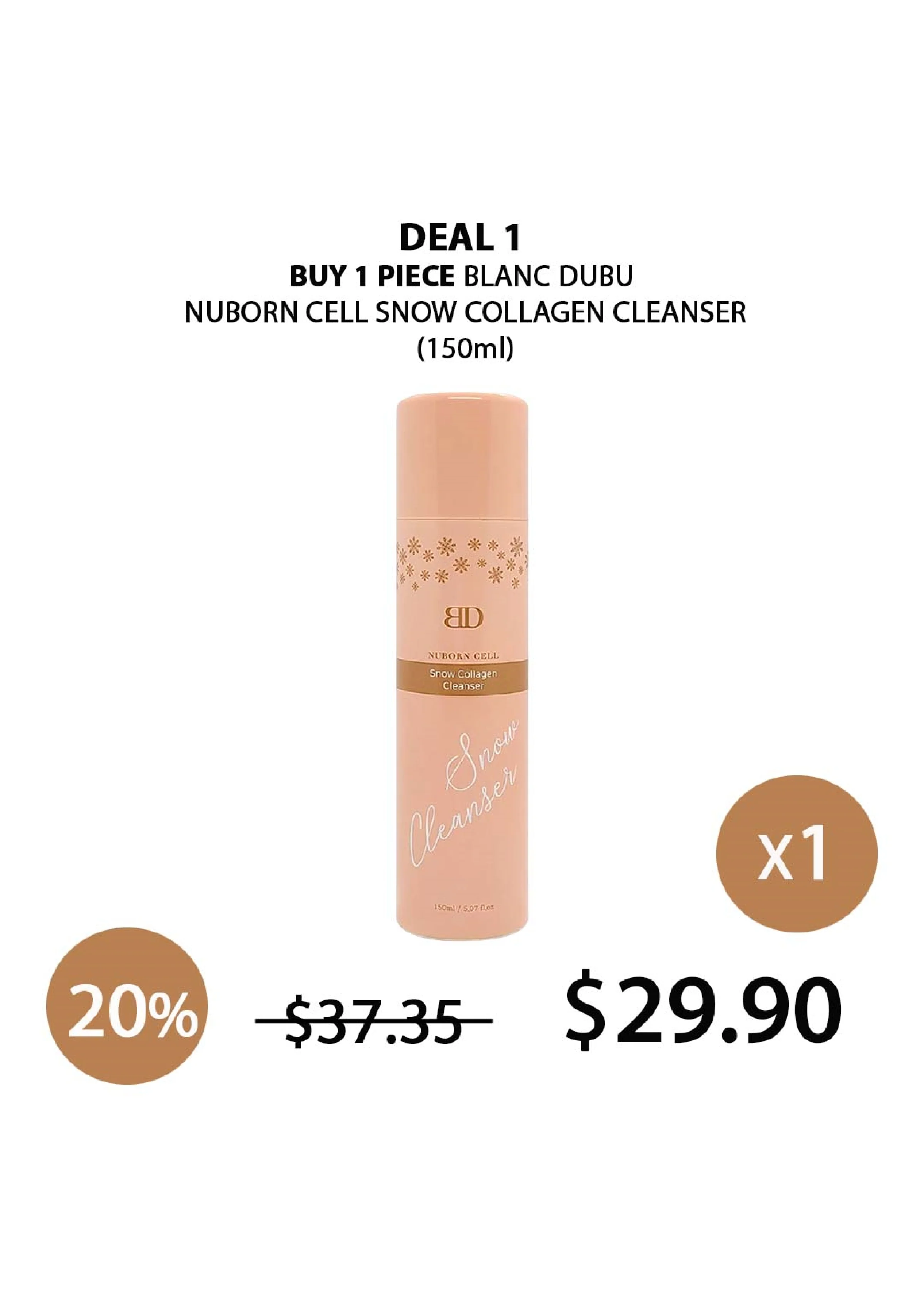 [BLANC DUBU] Nuborn Cell Snow Collagen Cleanser 150ml - Image 3