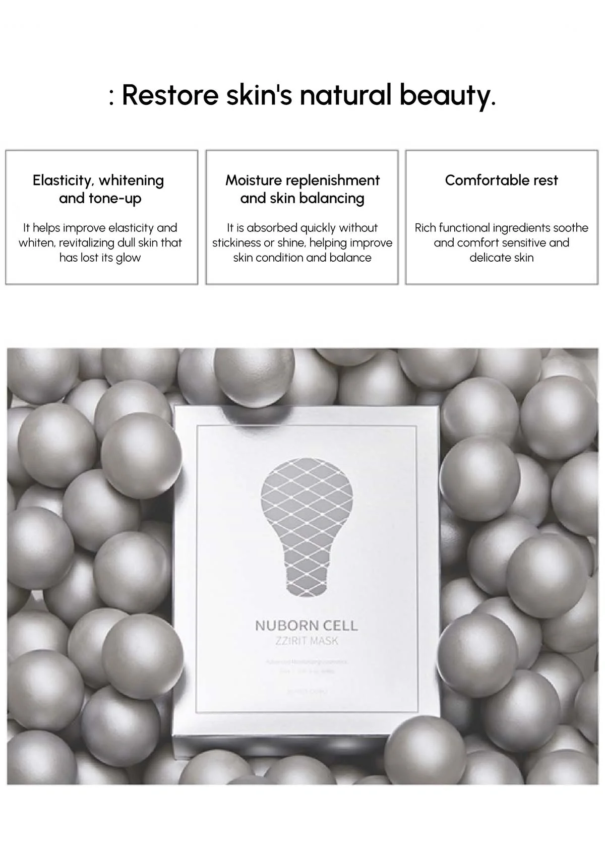 [BLANC DUBU] Nuborn Cell Zzirit Face Mask (1 Box = 5 Masks x 27ml) - Image 4