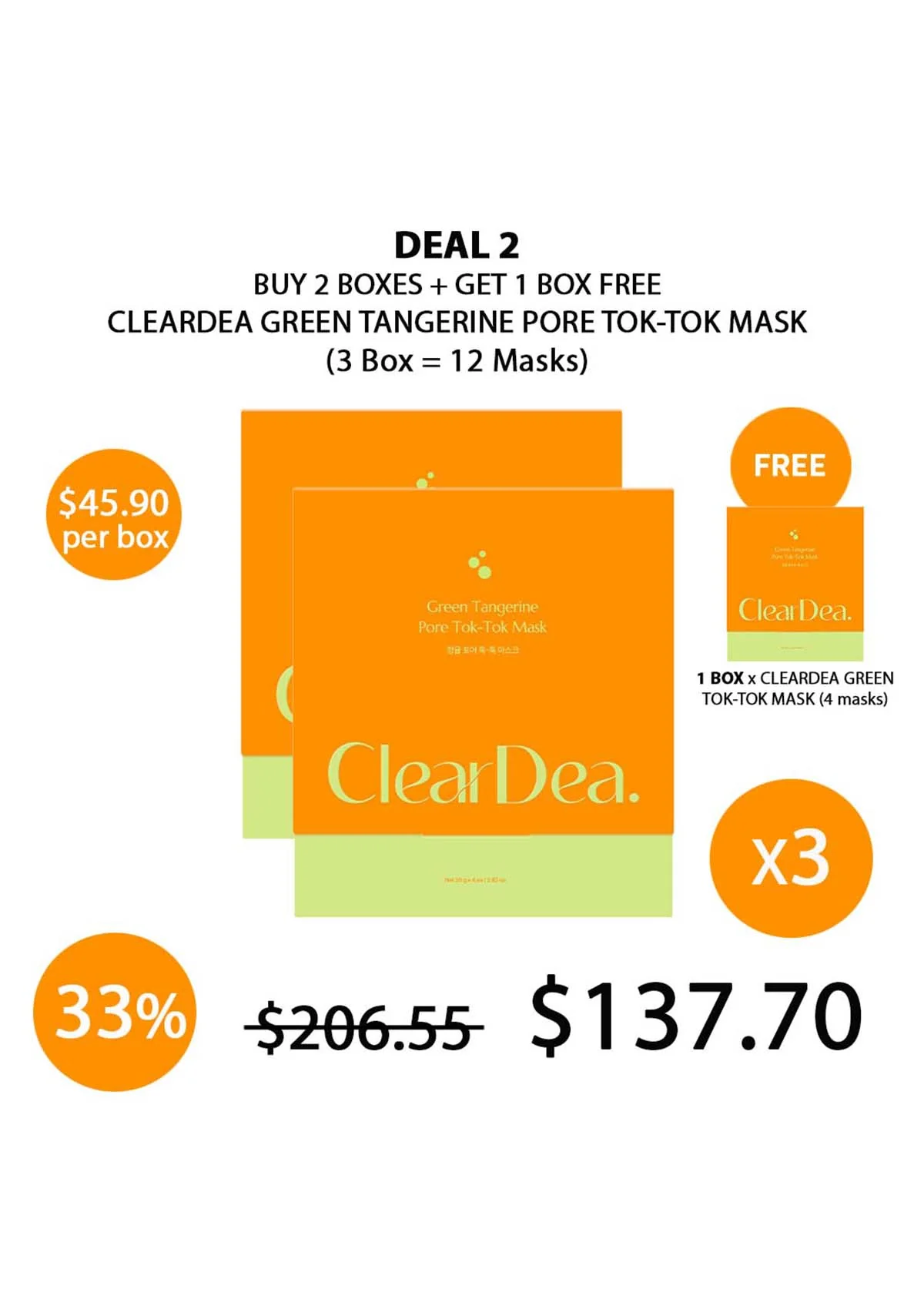 [CLEARDEA] Green Tangerine Pore Tok-Tok Mask (1 Box = 20g x 4 Masks) - Image 6