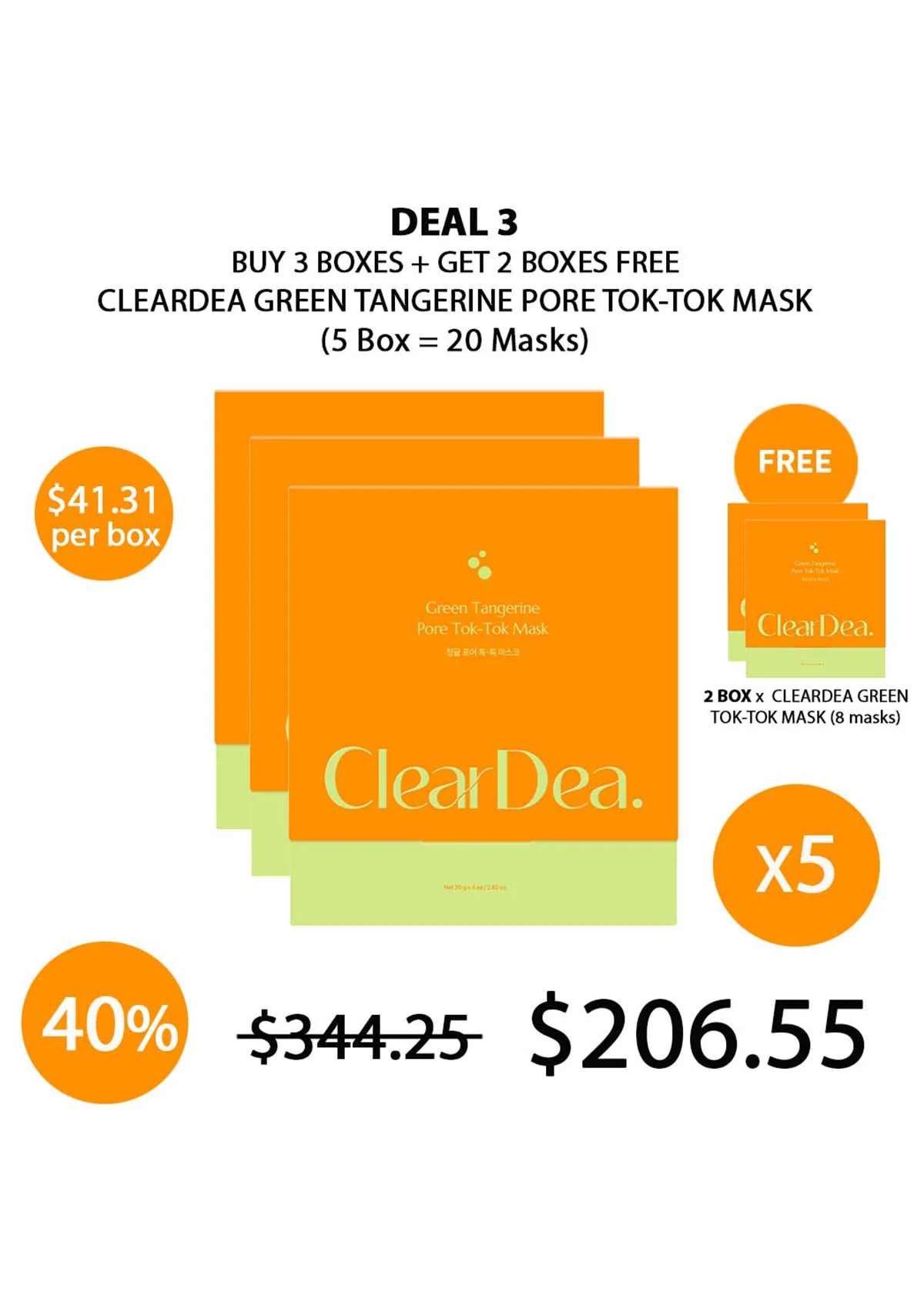 [CLEARDEA] Green Tangerine Pore Tok-Tok Mask (1 Box = 20g x 4 Masks) - Image 7