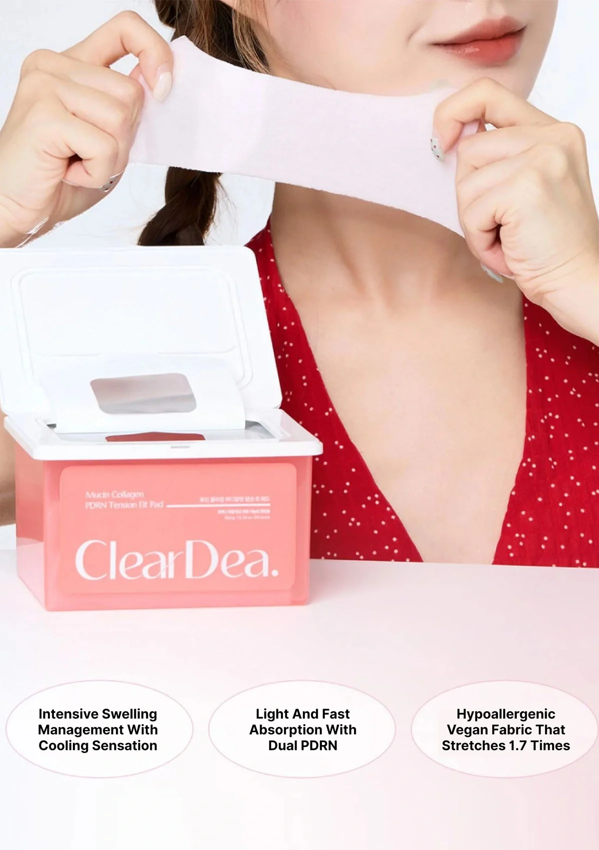 [CLEARDEA] Mucin Collagen PDRN Tension Fit Pad 350g (80 Pads) - Image 4