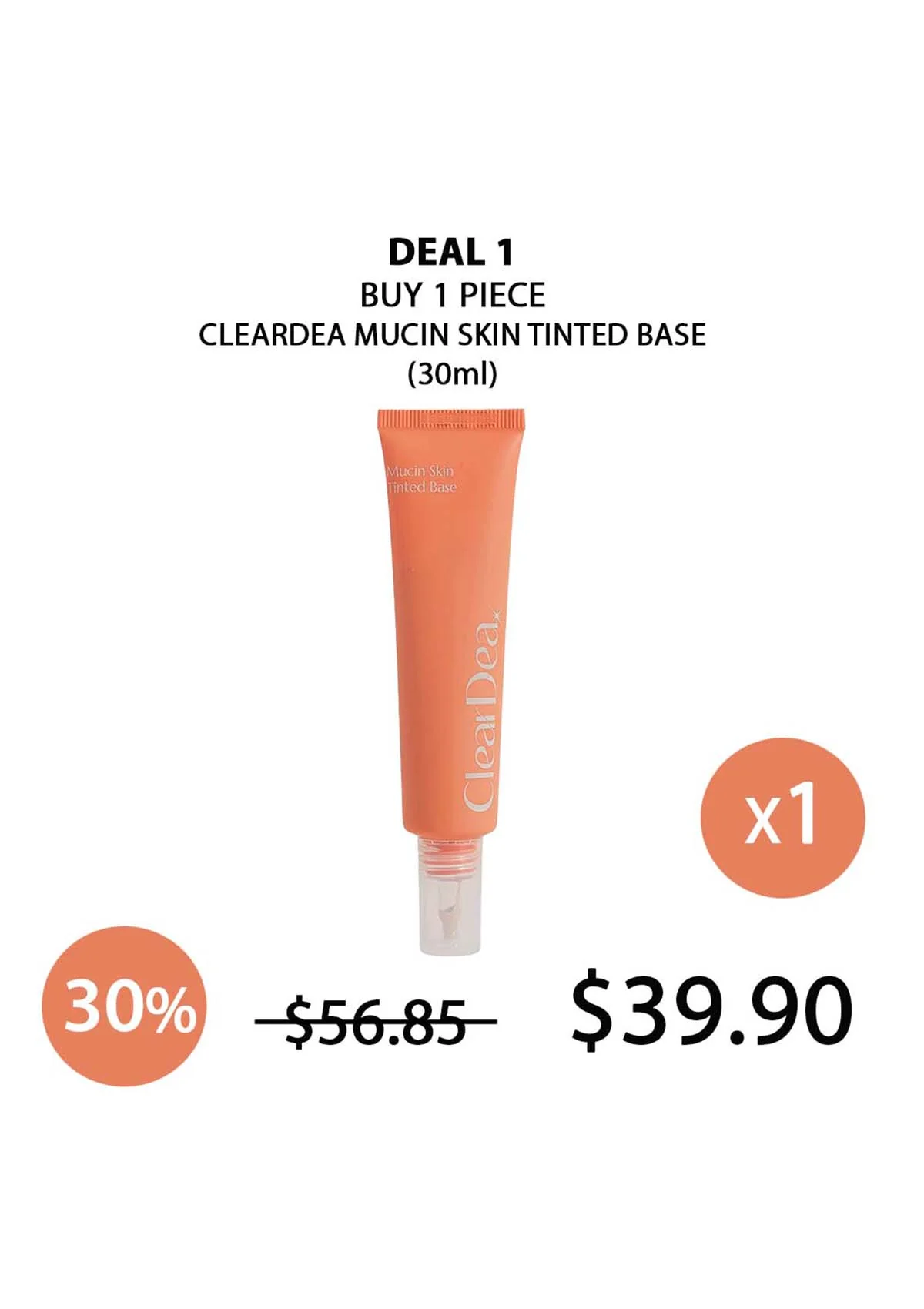 [CLEARDEA] Mucin Skin Tinted Base 30ml - Image 6