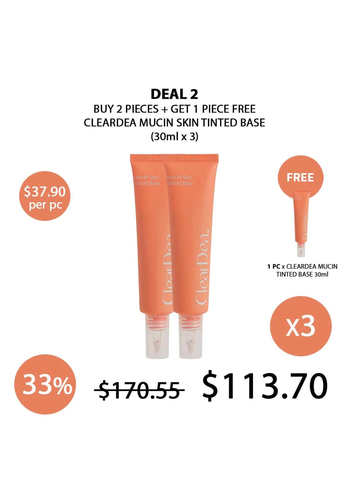 [CLEARDEA] Mucin Skin Tinted Base 30ml - Image 7