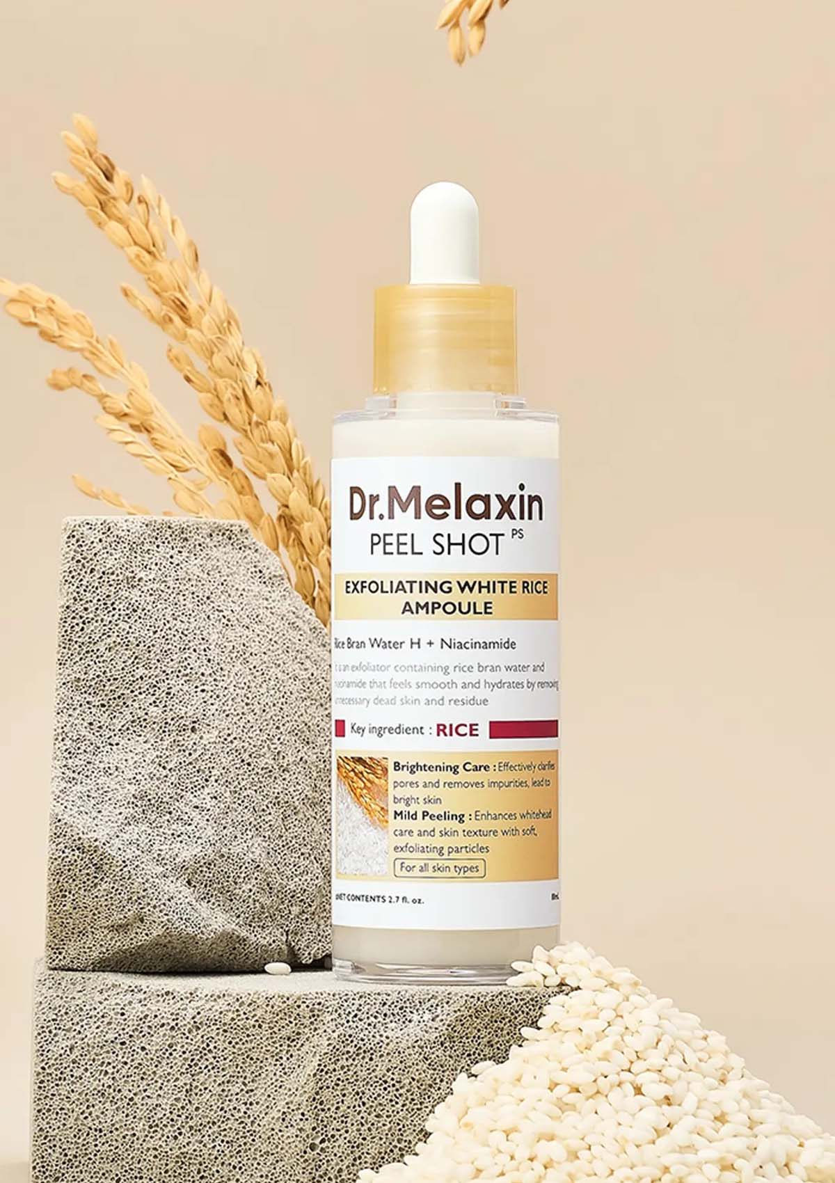 [DR. MELAXIN] Peel Shot Exfoliant White Rice Ampoule 80ml - Image 2