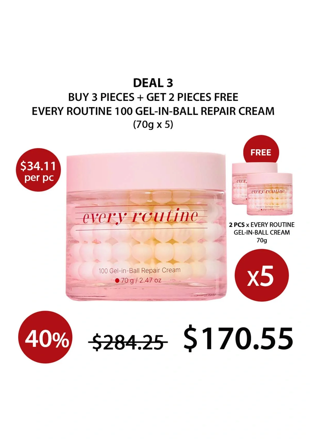 [EVERY ROUTINE] 100 Gel-in-Ball Repair Cream 70g - Image 22