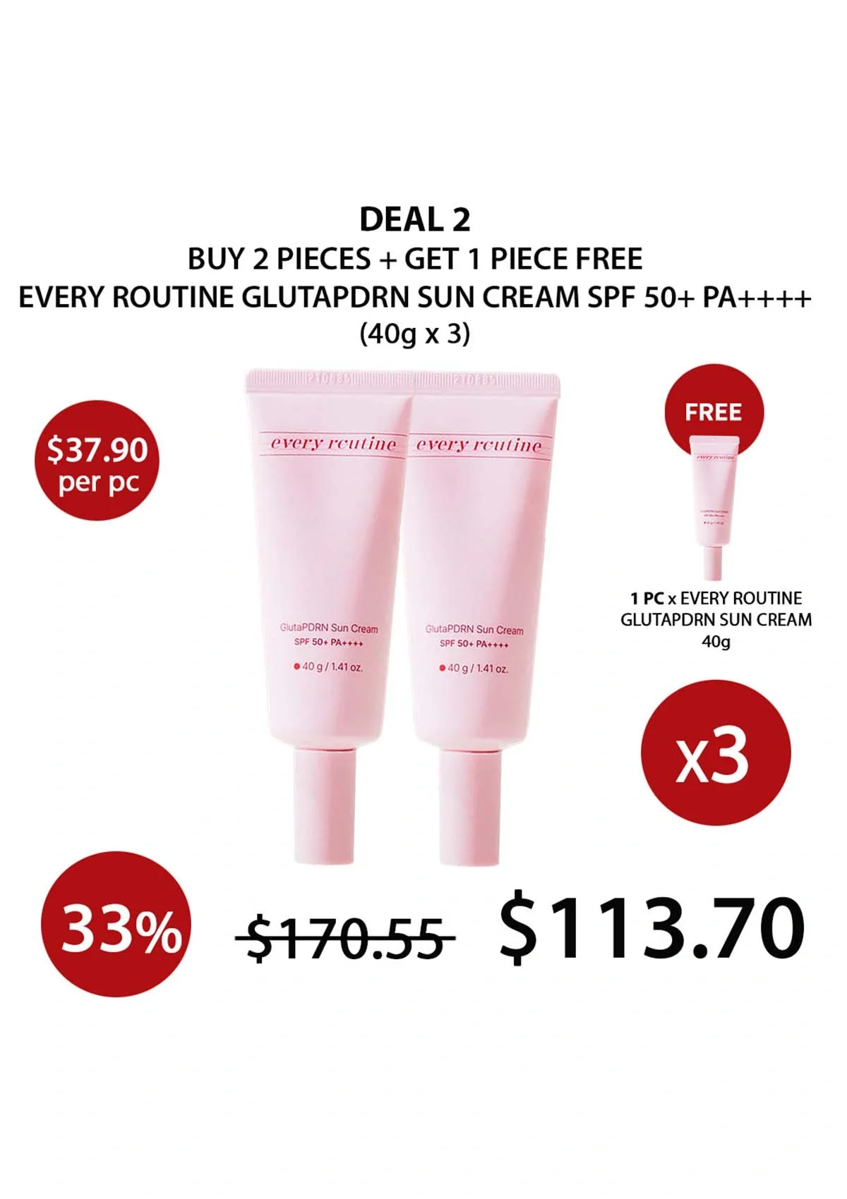 [EVERY ROUTINE] GlutaPDRN Sun Cream SPF 50+ PA++++ 40g - Image 19