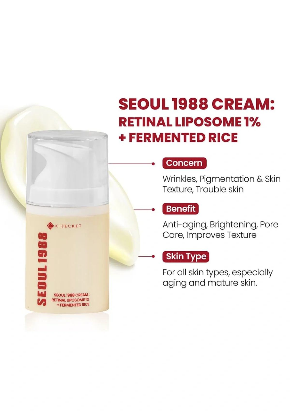 [K-SECRET] Retinal Liposome 1% + Fermented Rice cream 50ml - Image 3