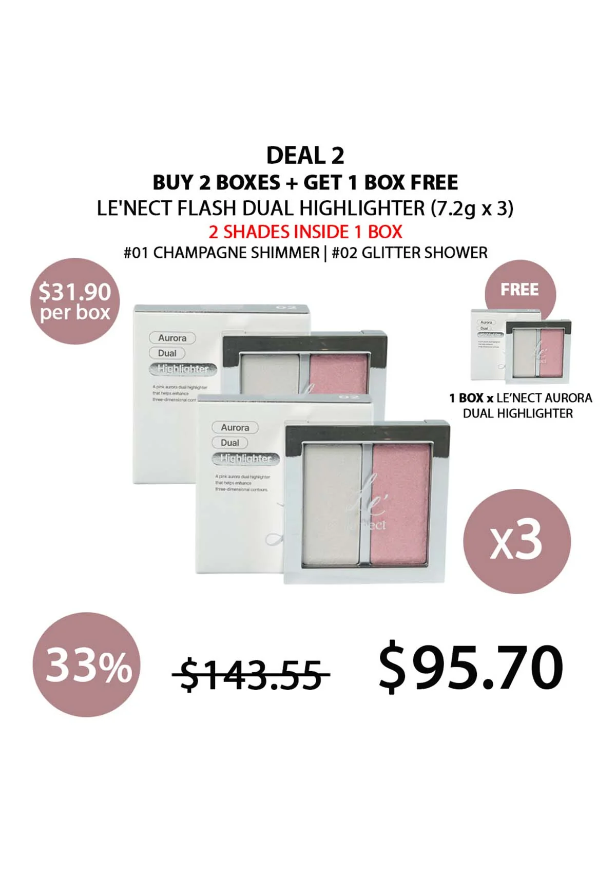 [LE'NECT] Aurora Dual Highlighter 7.2g - Image 5