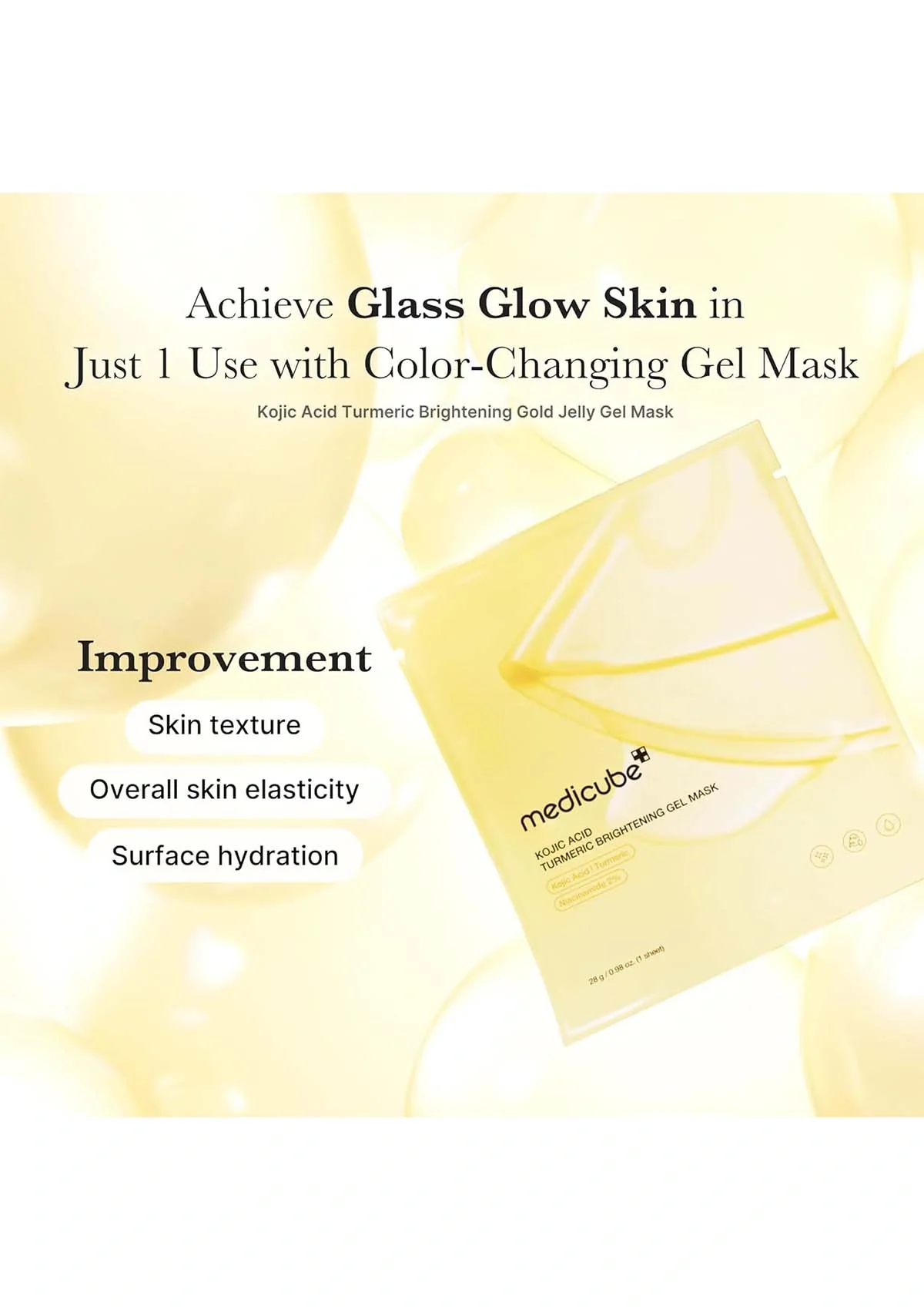 [MEDICUBE] Kojic Acid Turmeric Brightening Gel Mask (1 Box = 28g x 4 Masks) - Image 6