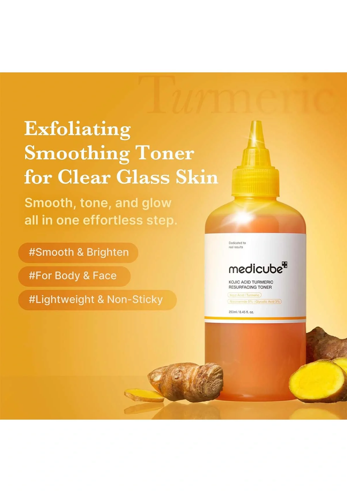[MEDICUBE] Kojic Acid Turmeric Resurfacing Toner 250ml - Image 3
