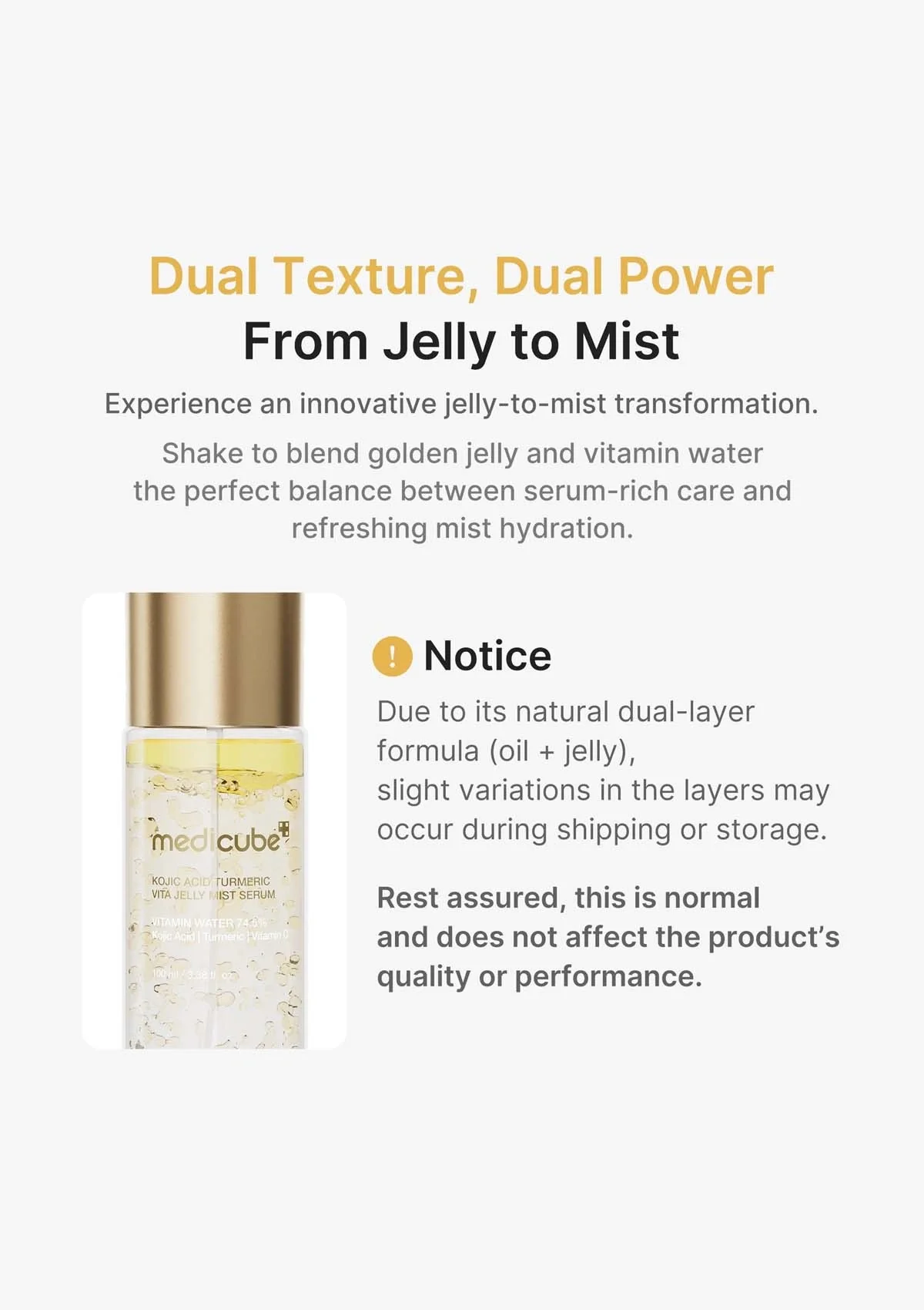 [MEDICUBE] Kojic Acid Turmeric Vita Jelly Mist Serum 100ml - Image 7