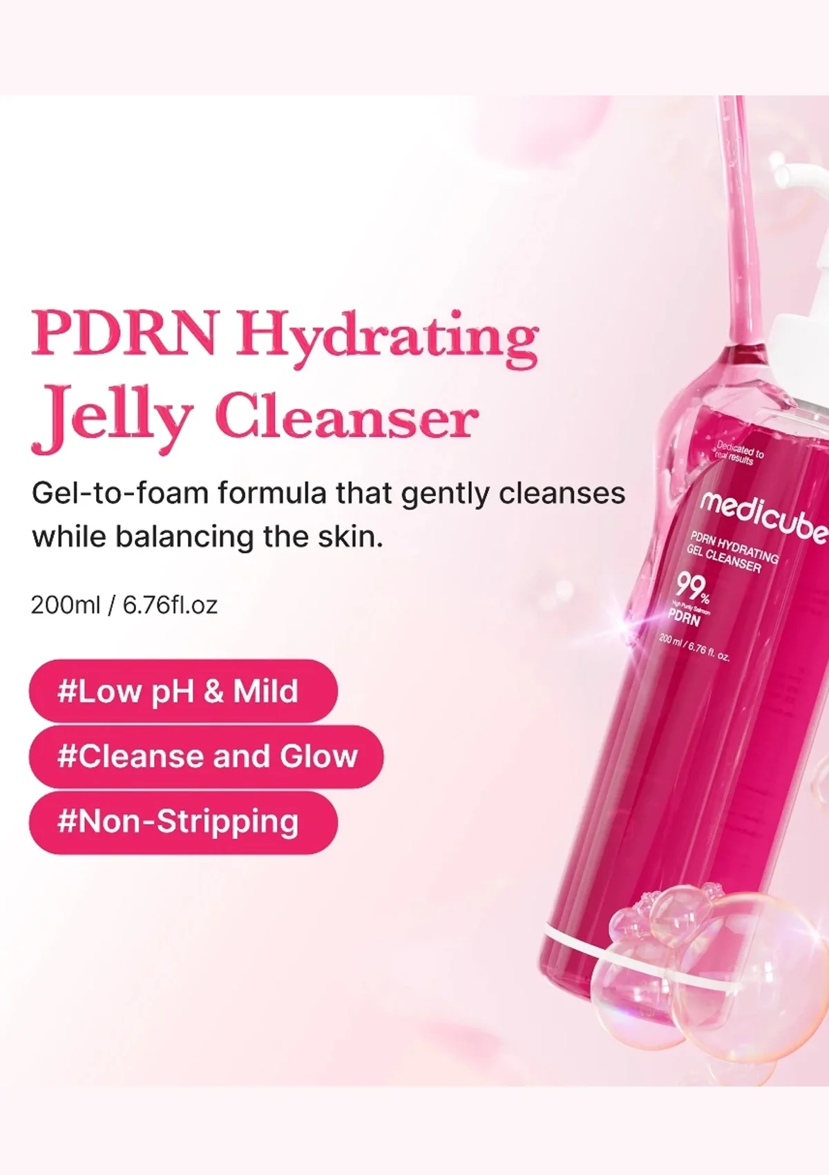 [MEDICUBE] PDRN Hydrating Gel Cleanser 200ml - Image 4
