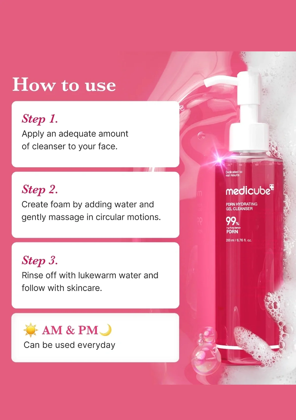 [MEDICUBE] PDRN Hydrating Gel Cleanser 200ml - Image 7