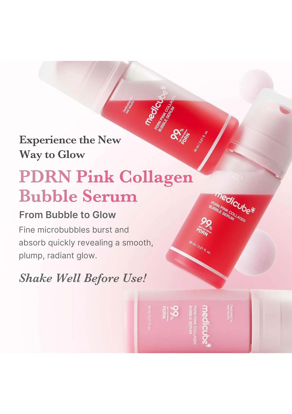 [MEDICUBE] PDRN Pink Collagen Bubble Serum 95ml - Image 3