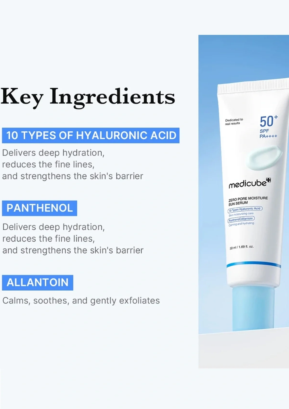 [MEDICUBE] Zero Pore Moisture Sun Serum SPF 50+ PA++++ 50ml - Image 4