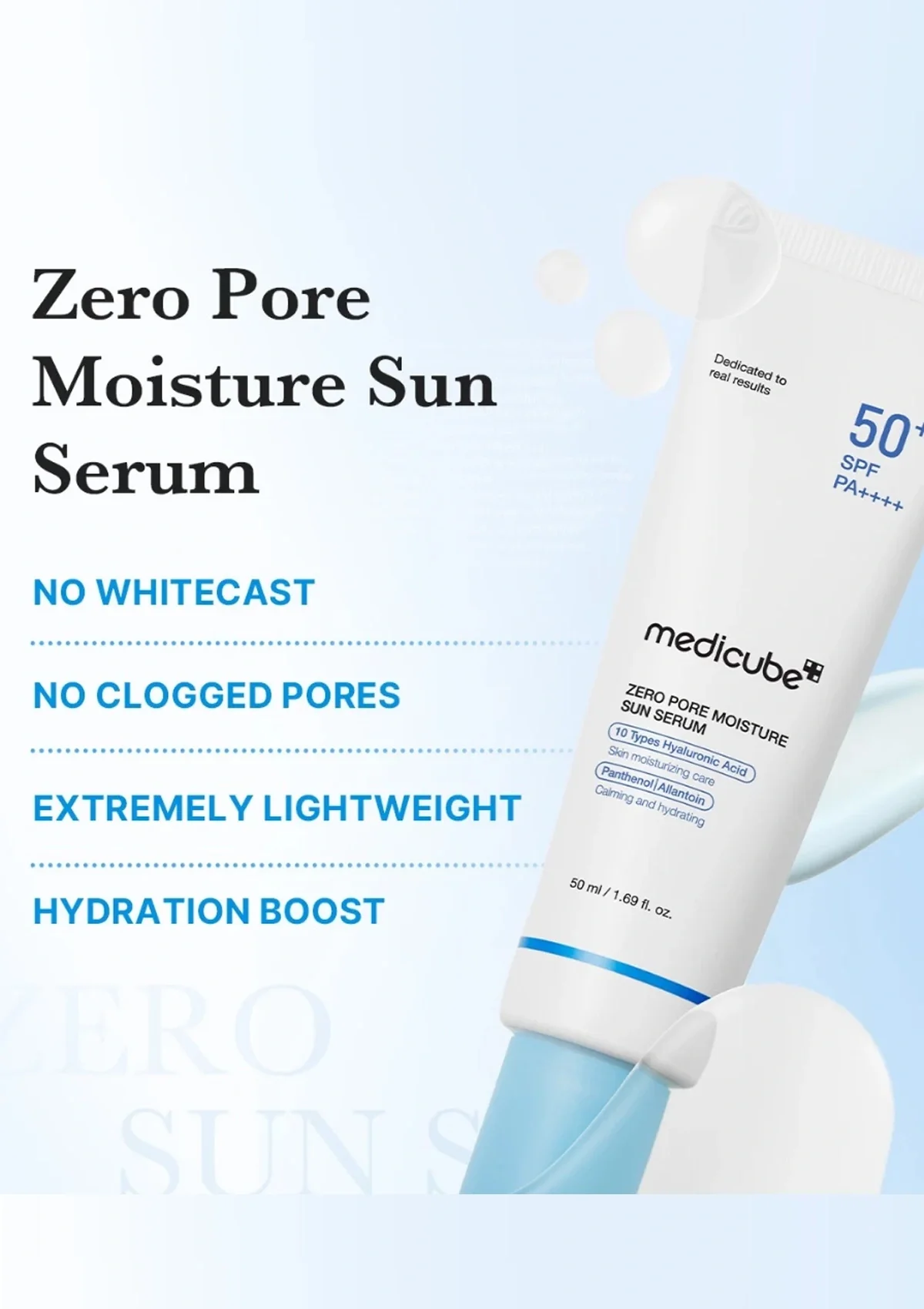[MEDICUBE] Zero Pore Moisture Sun Serum SPF 50+ PA++++ 50ml - Image 5