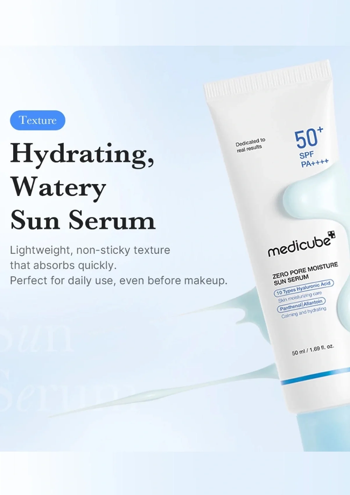 [MEDICUBE] Zero Pore Moisture Sun Serum SPF 50+ PA++++ 50ml - Image 6