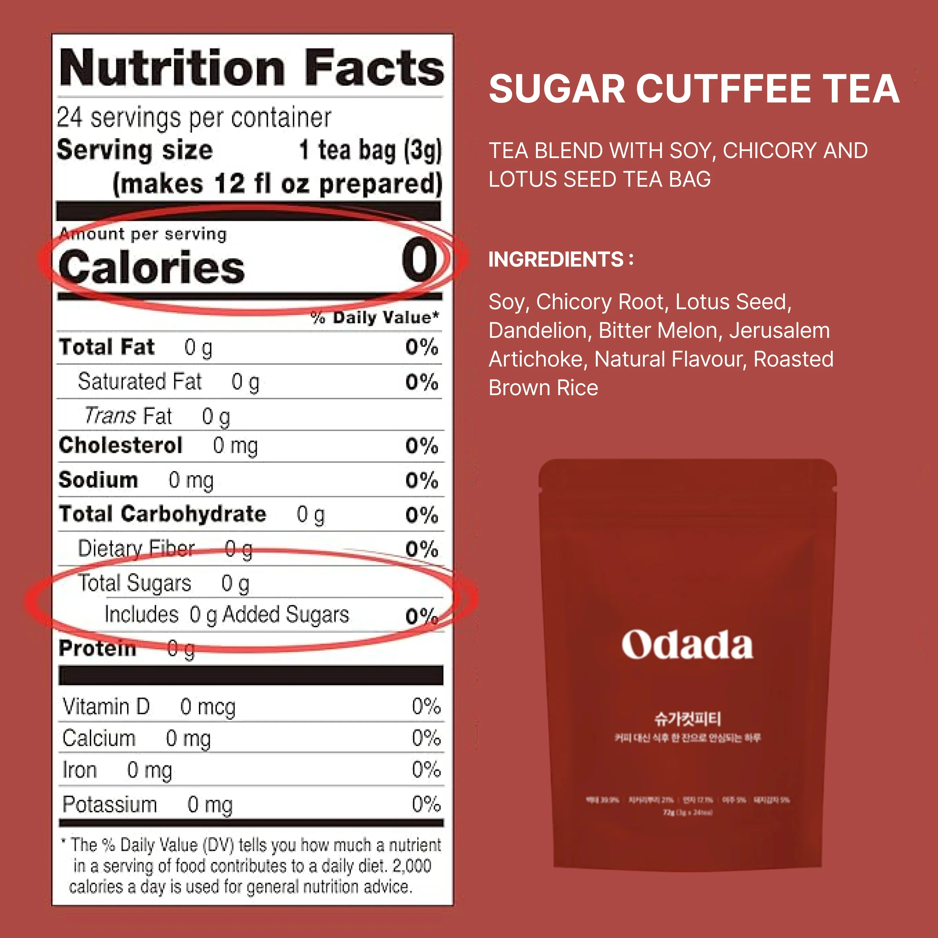[ODADA] Sugar Cutfee Tea (1 Pack = 3g x 24 Tea Bags) - Image 16