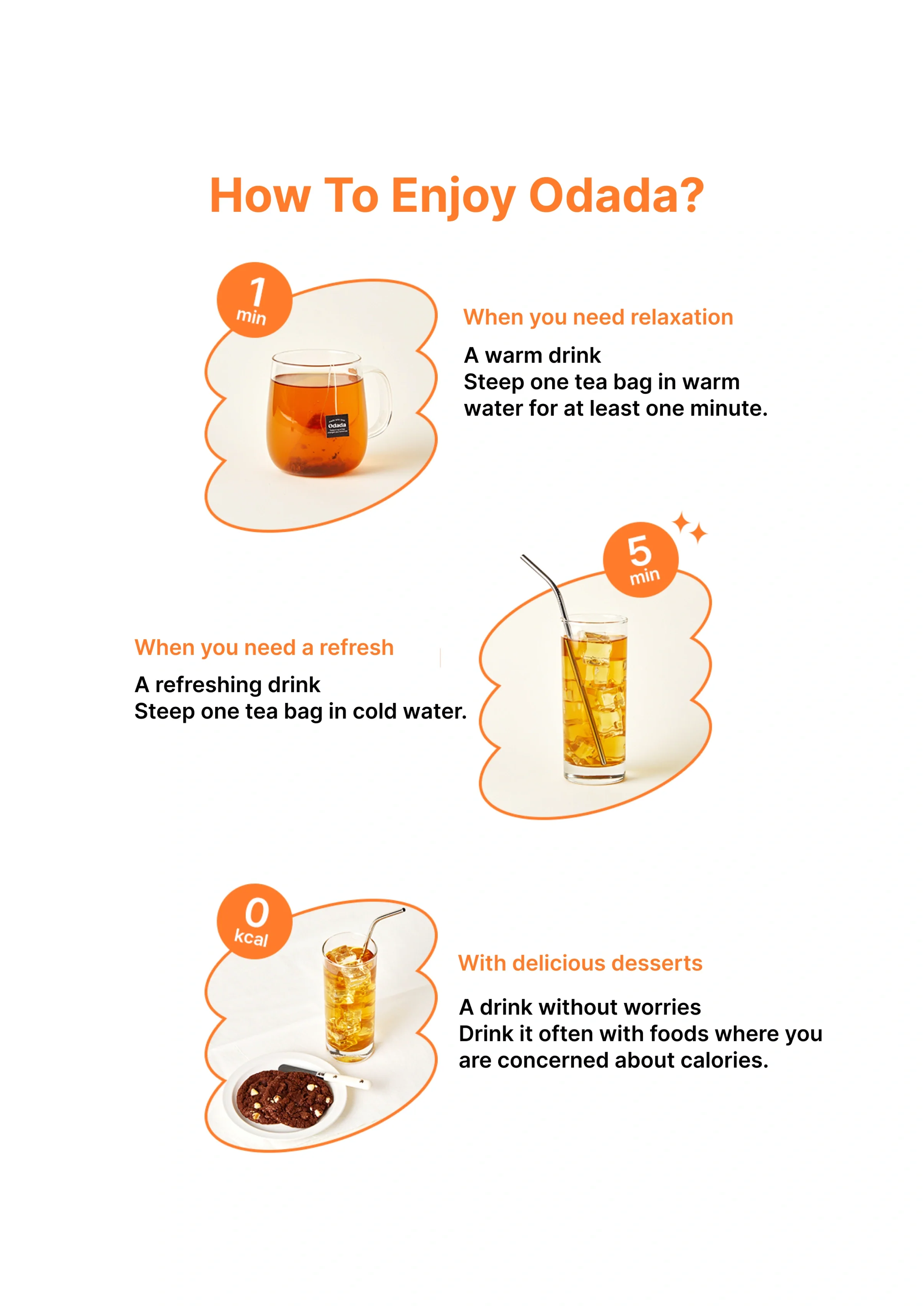 [ODADA] Sweet Orange Tea (1 Pack = 1.5g x 24 Tea Bags) - Image 14