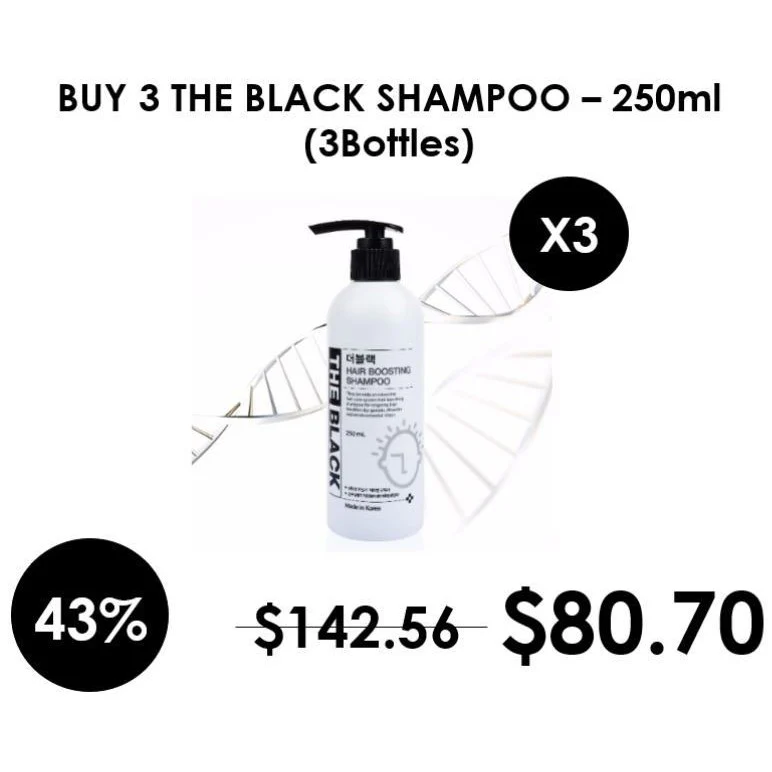 [THE BLACK] Hair boosting Shampoo 250ml | 750ml - Image 6