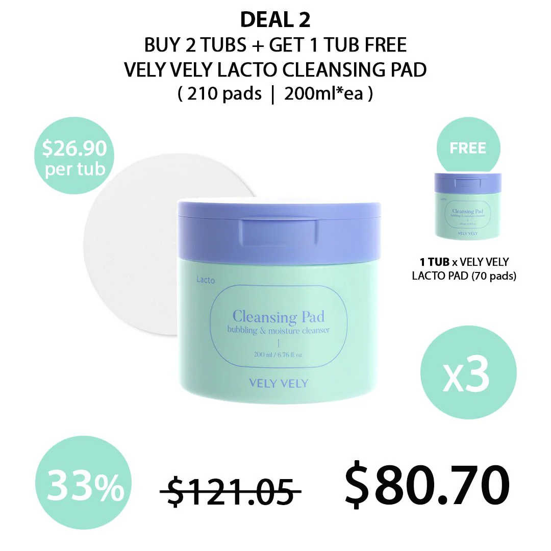 [VELY VELY] Lacto Cleansing Pad 200ml (1 Box = 70 Pads) - Image 4