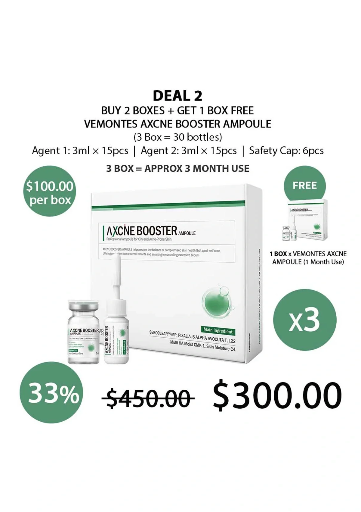 [VEMONTES] Axcne Booster Ampoule (1 Box = 3ml x 10 Bottles) - Image 18