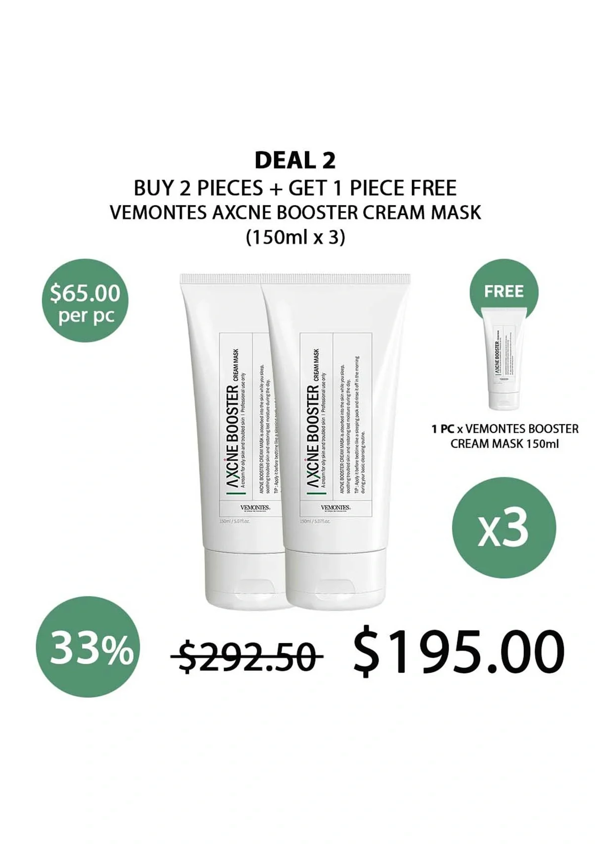 [VEMONTES] Axcne Booster Cream Mask 150ml - Image 17